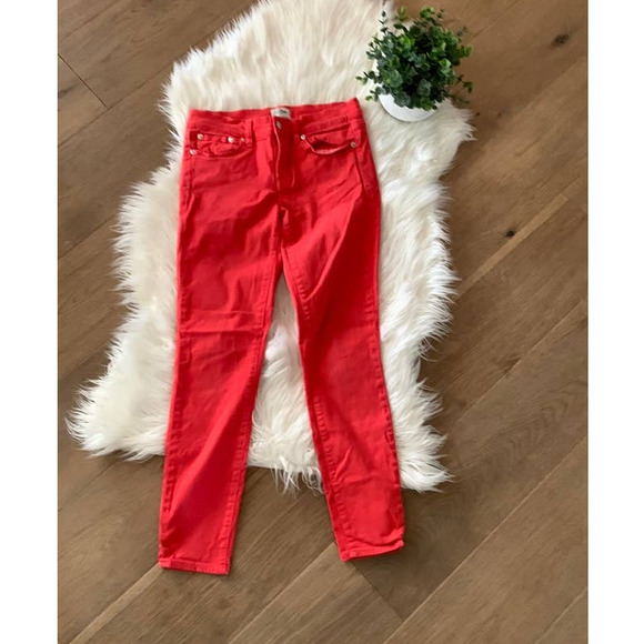 J.Crew Women's Size 26 Toothpick Cotton Stretch G4563 Jeans Pants In Orange - Picture 2 of 7